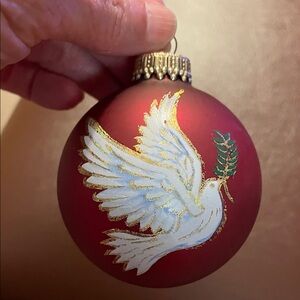 VTG Elegant Red Dove Ornament by Krebs